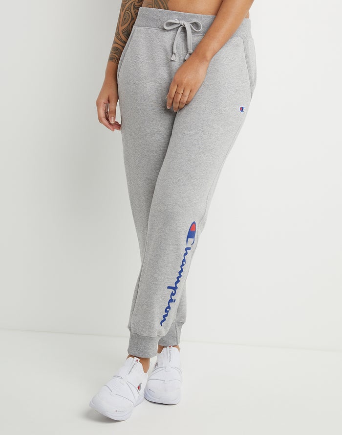 Champion Powerblend Fleece Script Logo Joggingbroek Dames - Grijs - Belgie 3982AUNGE